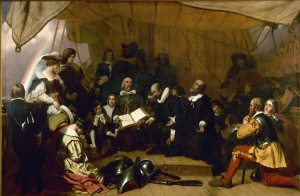 Embarkation of The Pilgrims (painting on south side of the Rotunda in the United States Capitol Building)